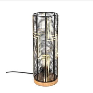 Designer Steel Globe Table <b>Lamp</b> Base Artisan Wooden Table Artisan Wooden Table <b>Lamp</b> Rustic Elegance Warm Lighting Eco-Friendly - Product Image 1
