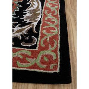 พรมขนสัตว์ผสมวิสโคสสีเทาดำ รุ่น Tra-14619 ลายเมดัลเลียนรูปสี่เหลี่ยมผืนผ้าลายทาง สำหรับตกแต่งบ้าน ทางเดิน ทำจากเส้นใยปอกระเจาแบบทอเรียบ - Product Image 4