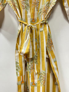 Indian Summer Floral Luxury <b>Vintage</b> Cotton Front Soft <b>Bikini</b> Print Kimono Robe Dress Women Long Beach Cover Swim Night Sleep - Product Image 5