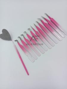 ชุดแหนบต่อขนตาจับเพชรสองสีชุดเต็มรูปหัวใจที่จับกระจกสีชมพูสีขาว - Product Image 4