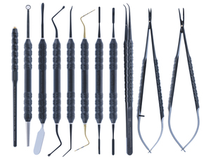 Nouvel ensemble de 10 instruments microchirurgicaux en acier inoxydable de haute qualité, argenté, manuel, certifié Pentax Medic CE ISO 13485 - Product Image 2