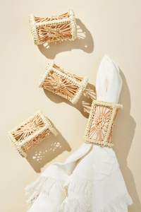 Servilleteros de ratán, los mejores diseños, soportes de tejido de alta calidad para boda, fiesta, restaurantes, Decoración de mesa - Product Image 4