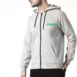 Sweat à capuche unisexe zippé en molleton de coton/éponge française, respirant et à séchage rapide, personnalisable avec logo, pour la vente en gros - Product Image 2