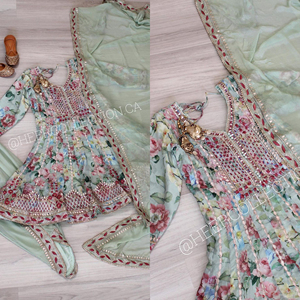 Venta caliente nuevo diseñador indio y pakistaní étnico Salwar Kameez con trabajo manual parte superior inferior y Dupatta incluido en el precio - Product Image 6