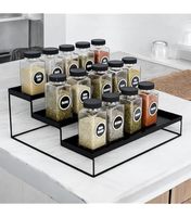 Support de rangement décoratif en métal à deux niveaux pour fruits, épices et légumes pour la cuisine et la table, le restaurant et l'hôtel