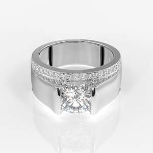 Men's 9k <b>Gold</b> <b>Ring</b> with Lab Grown Diamond Matt Collection - Product Image 5