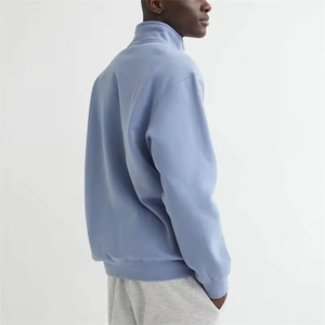 Sudadera con capucha para hombre 14 con logotipo personalizado de alta calidad, jersey de lana y algodón con media cremallera - Product Image 3