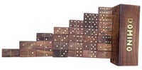 Jeu de dominos classique double six, boîte en bois artisanale, incrustation en laiton, bois de sheesham poli, écologique, haute qualité QG