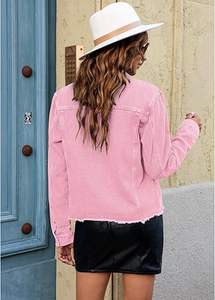 Boomletcorp-Chaqueta vaquera de gran tamaño para mujer, prendas de vestir informales con botones y relleno de algodón - Product Image 2