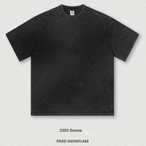 T-shirt streetwear vintage en coton lin lourd, lavage à l'ancienne, style OEM, 220-260 g, tricot flocon de neige, 260 grammes - Product Image 6