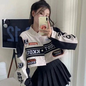 Nouveau blouson aviateur en cuir véritable pour hommes avec tissu en toile courte de motard détachable Style rétro coupe ample - Product Image 5