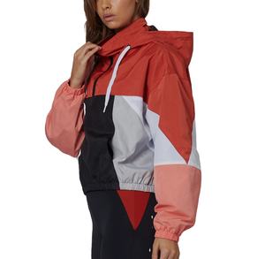 Chaqueta Cortavientos Impermeable con Logotipo Personalizado para Mujer, Cuello Alto, Talla Grande, Chaqueta Cortavientos de Nailon con Capucha y Bloques de Color para Exteriores - Product Image 4