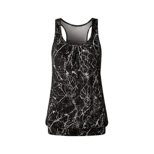 Women's Tie Dye Tank <b>Top</b> Scoop Neck Knitted Breathable Bohemian Style Regular Length 100% Polyester Sublimation Print - Product Image 4
