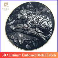 Étiquettes métalliques en aluminium 3D en relief, logo personnalisé pour emballages de luxe