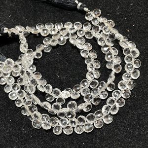 Blanco 7MM cristal facetado cuarzo forma de corazón Briolette cuentas calibradas piedras preciosas para suministros de joyería - Product Image 5