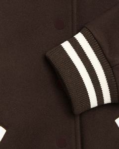 Chaqueta Universitaria de Lana Vintage Personalizada para Hombre, Talla Grande, Estilo Urbano, Nueva, con Rayas en los Hombros, Bordado Chenille, Transpirable - Product Image 4