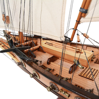 B058 - Maquette de bateau Xebec en bois peinte à la main, durable, objet de collection, décoration antique/moderne, cadeau, vente en gros, fournitures d'art et d'artisanat OMH