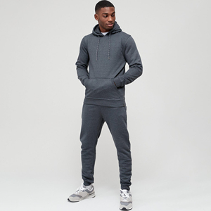 Conjunto de Ropa Deportiva Informal Unisex, Chándal Deportivo de Color Sólido con Estampado de Puff, Sudadera con Capucha de Dos Piezas, Pantalones de Chándal de Talla Grande XL, Vellón Personalizado - Product Image 1