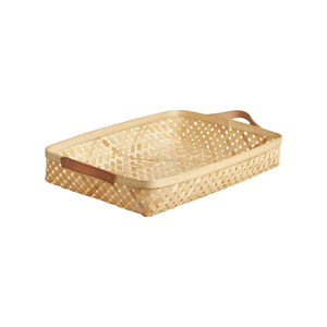 Artesanos vietnamitas, bandeja para servir frutas secas de bambú hechas a mano, bandeja para servir comida, restaurante, precio al por mayor de B2B - Product Image 3