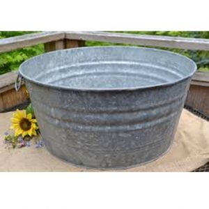 Pot à fleurs rond en métal galvanisé vintage pour décorations de jardin à la maison - Product Image 2