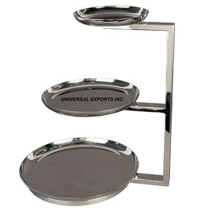 Plateau à chocolat en métal à trois niveaux Plateau à chocolat fait main poli brillant Designer le plus vendu Nouveau plateau à chocolat - Product Image 1