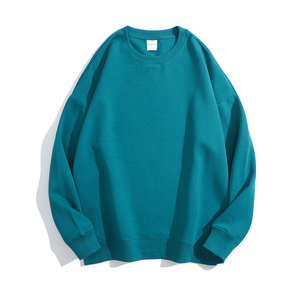 Women's Casual Winter Style Double-Sided Printed Cotton Crew Neck Sweatshirt <b>Drop</b> Shoulder Pullover Hoodie Front Knitted Badge - Product Image 2