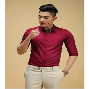 Camisas de hombre de Vietnam de secado rápido informales de oficina clásicas transpirables de un solo botón teñidas de alta calidad artículos en stock - Product Image 1