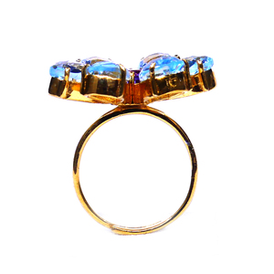 งานแต่งงาน925เงินสเตอร์ลิงเครื่องประดับเงินชุบสีฟ้าโทแพซพลอยอเมทิสต์แหวนผู้หญิง - Product Image 3