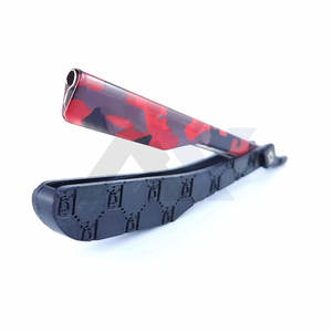 Maquinilla de afeitar recta de peluquero profesional Camo Red Single Blade Razor Precision Shaving Grooming Quality Barber Supplies - Product Image 1