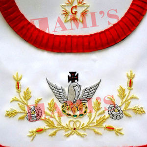 Premium Quality Knight of <b>Rose</b> Croix Degree Apron Custom Made Hand Embroidery Masonic Regalia Apron - Product Image 6