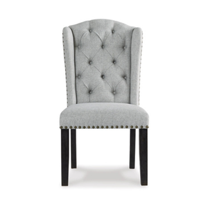 Silla de comedor Jeanette tapizada Wingback con detalles plisados teca caoba Suar uso de madera otros muebles de comedor 0912491 - Product Image 1