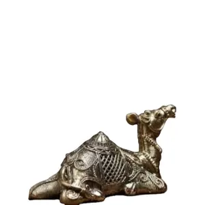 Ultimo prezzo Design unico indiano artigianale in metallo cammello tribale Odisha Dokra per la casa arte oggetto decorativo