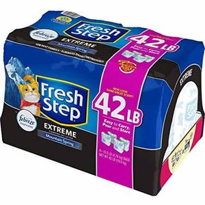 Litière pour chat parfumée Fresh Step Extreme 42 livres Mountain Spring Power of Febreze Litière agglomérante Crystal Sand PP Material Dogs - Product Image 1