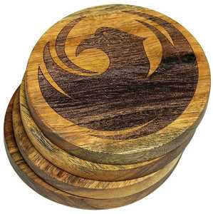 Modern Classic Acacia Wood Coasters Smooth Surface Eco-Friendly Custom Size Round <b>Cup</b> Tea Whisky <b>Mats</b> Wholesale Blank - Product Image 2