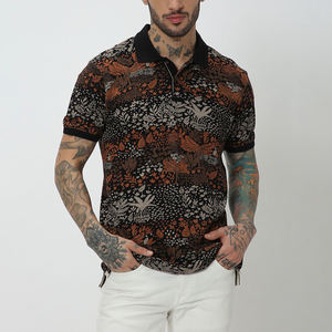 Polo décontracté à la mode pour hommes, broderie imprimée par sublimation, chemises décontractées respirantes multicolores - Product Image 3