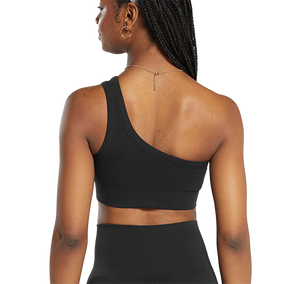 Soutien-gorge de sport respirant et léger à une épaule Tailles et conceptions personnalisées Coton côtelé extensible en coton côtelé - Product Image 1