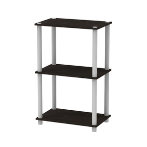 Étagère de rangement ouverte multifonctionnelle moderne 3 niveaux en bois, table de chevet compacte, console organisatrice Wengé Espresso foncé - Product Image 2