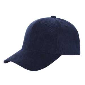 Casquette de baseball en velours côtelé à 5 panneaux, visière réglable, style américain, unisexe, décontractée, bleu marine, rouge, marron, violet, vert foncé, gris foncé, rose clair - Product Image 1
