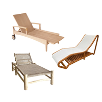 Chaise longue de luxe moderne pliable en bois massif pour piscine, patio, plage, extérieur, couleur personnalisable, vente en gros