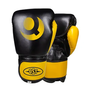 QST High Quality Boxing Gloves Custom PU Leather Boxing Gloves OEM Professional Fighting Boxing Gloves for men and women