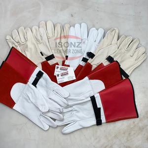 Gants de monteur de ligne avec isolation extérieure en caoutchouc en cuir véritable doublure en coton fonctions anti-coupure et anti-impact Protection par soudage - Product Image 6