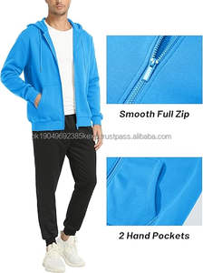 Trendy Cotton <b>Fleece</b> <b>Hoodie</b> With Zipper Unisex Loose Fit Street Style Casual Sweatshirt - Product Image 6