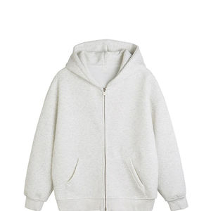2025 nouvelle mode de haute qualité français Terry Zip hommes sweats à capuche personnalisé Streetwear Full Zip Terry Basics coton mélangé hiver - Product Image 1