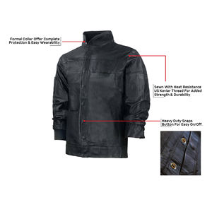 Nueva llegada de calidad superior vaca de cuero partido soldador ropa de seguridad resistente al fuego resistente al calor soldadura chaqueta de trabajo - Product Image 4