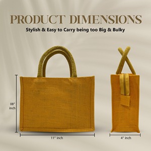 Exclusivo personalizado Premium yute bolsos cinta mango duradero elegante ecológico cremallera bolsas de compras logotipo listo para OEM - Product Image 3