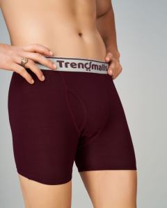 Trendmalls Hombre Birla Micro Modal Boxer Peinado Microfibra Elastano Stretch Solid Boxer (Vino) - Product Image 3