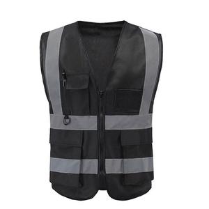 Logo personnalisé haute visibilité gilet de sécurité routière réfléchissant hommes Construction jaune vêtements d'industrie bon marché avec poches - Product Image 4