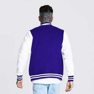 Chaqueta Universitaria de Béisbol Bordada Personalizada 2026 |   Chaqueta de Lona con Mangas de Cuero y Cuello Alto para Hombre, Gran Venta de Invierno - Product Image 6