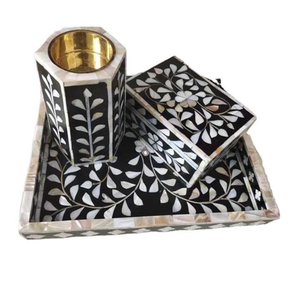 2026 NEW ARRIVAL SELLING BONE INLAY BAKHOOR BURNER SET ACRYLIC BOX TRAY Saniya Handicraft SH-3199 Eco-Friendly Custom <b>Incense</b> - Product Image 2