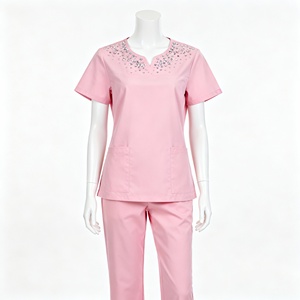 Vente en gros de blouses médicales Uniformes médicaux d'infirmières à manches courtes pour femmes, disponibles en couleurs vives et au design moderne - Product Image 5